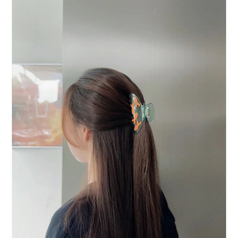 Funny Cat Fish Hair Claw Acetate Curly Persian Cat Goldfish Crab Hair Clip Shark Clip for Woman Girl Hairpin Hair Accessories