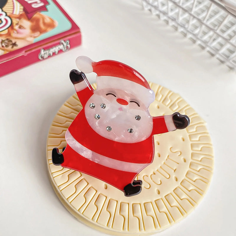 Santa and Penguin Christmas Hair Claw - Clip