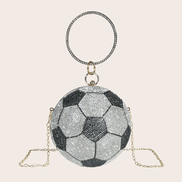 New Rhinestone Crystal Basket Ball Purses Stone Big Capacity Shiny Glitter Bling Diamond Purse Basketball Bag for Ladies Women