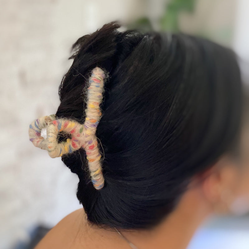 Confetti Yarn Hair Claw - Clip Set of 3