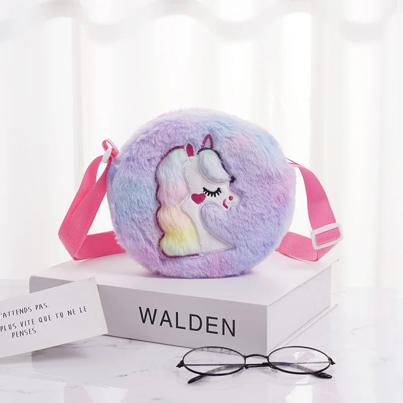 New Fashion Children Girls Shoulder Bag Cute Unicorn Animals Messenger Bag Kids Keys Coin Purse Cute Princess Mini Handbag - Totes and Tangles