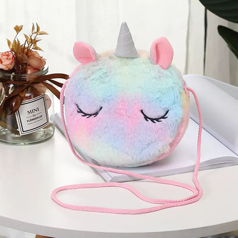 New Fashion Children Girls Shoulder Bag Cute Unicorn Animals Messenger Bag Kids Keys Coin Purse Cute Princess Mini Handbag - Totes and Tangles