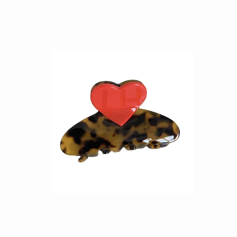 Tortoise Shell Heart Hair Claw - Claw