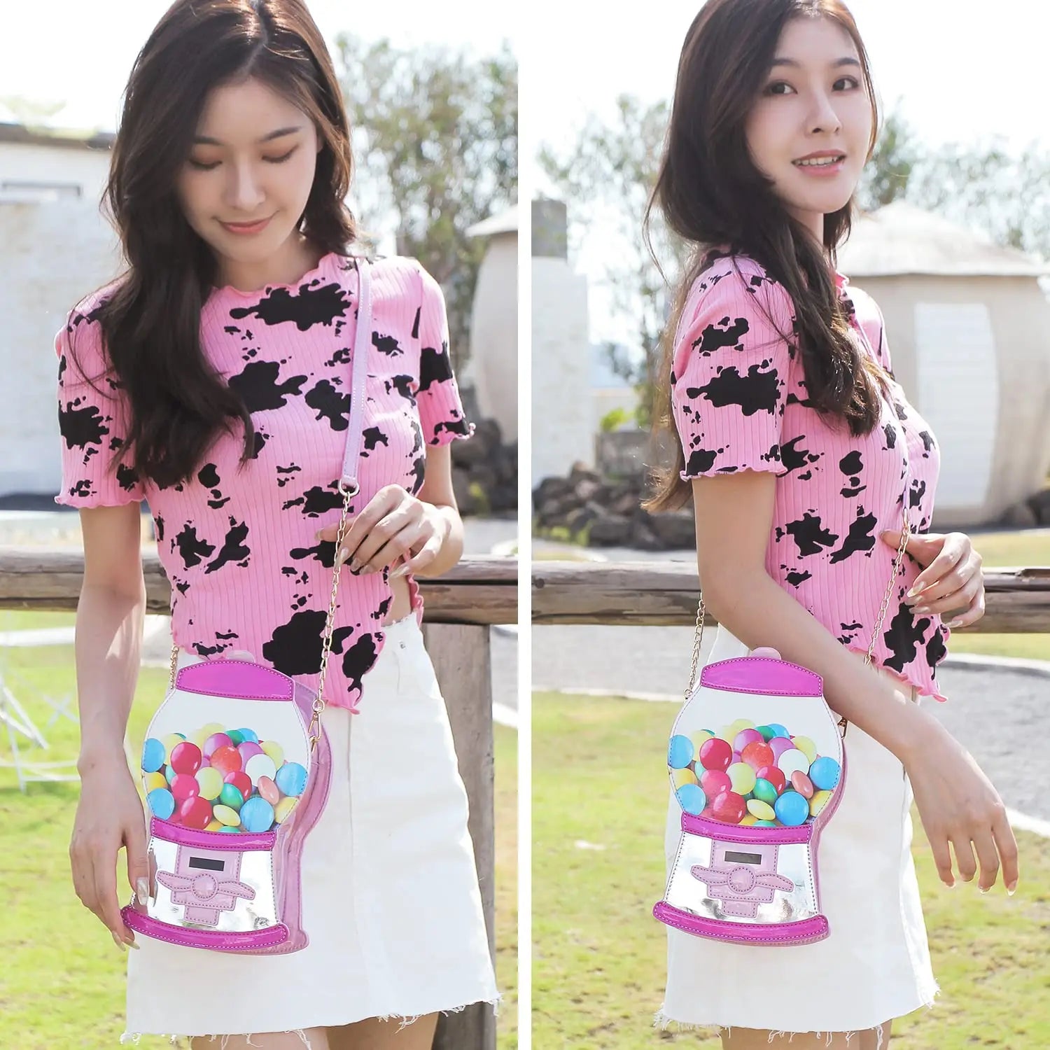 Novelty Crossbody Kawaii Gumball Machine Shaped Purses and Handbags for Women - Totes and Tangles