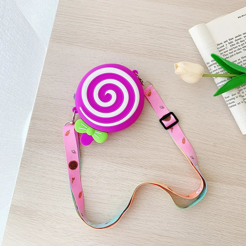 Cute Donut Silicone Coin Purse Pocket Mini Shoulder Bag Girls Daily Storage Bag - Totes and Tangles
