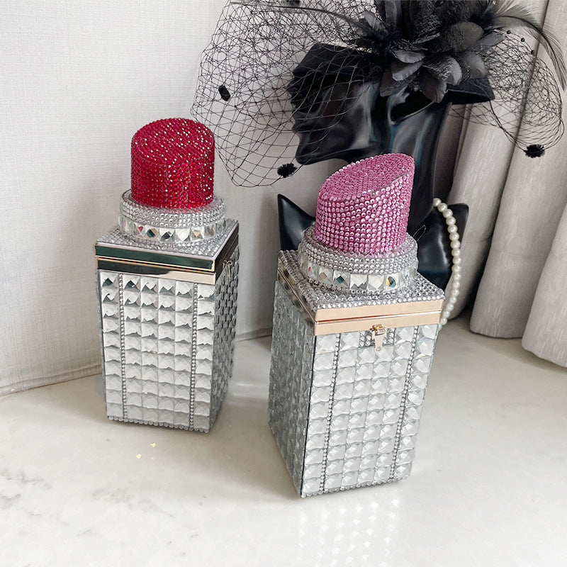 Hot New Crystal Bling Lip Purse Acrylic Box Evening Clutch Rhinestone Beaded Clutch Purse Evening Bags - Totes and Tangles