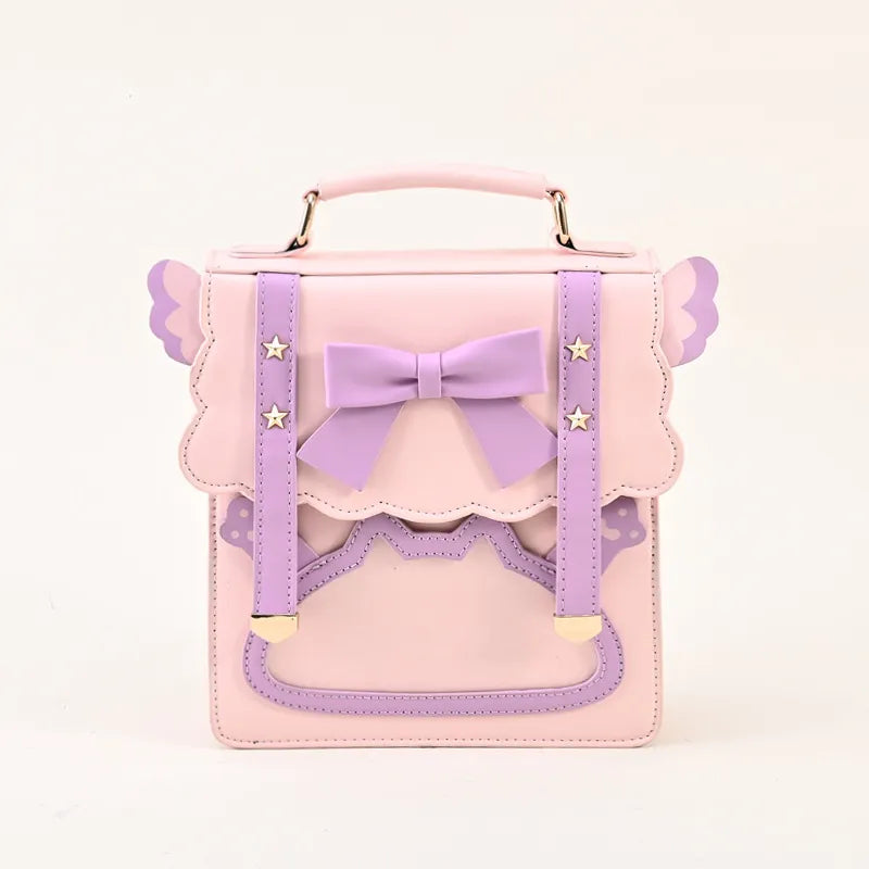 Cute Bow Backpack for Young Girls Kawaii Transparent Jk Uniform School Bag Lolita Cosplay SHoulder Bag WomenPurses and Handbgs - Totes and Tangles