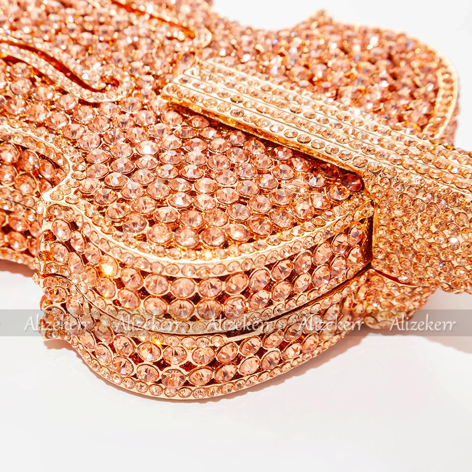 Violin Shaped Crystal Evening Clutch Bags Women 2022 Novelty Rhinestone Wedding Purses and Handbags Luxury Designer High Quality - Totes and Tangles
