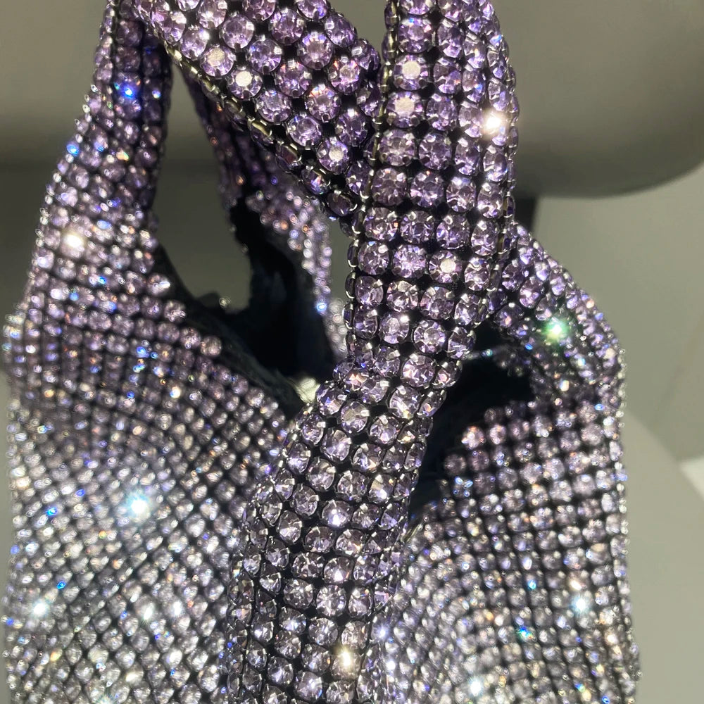 Purse Rhinestones Evening Clutch Bag Purses and Handbag Luxury Designer Hobo Shoulder Bag Shiny Crystal Clutch Purse Bucket Bag - Totes and Tangles