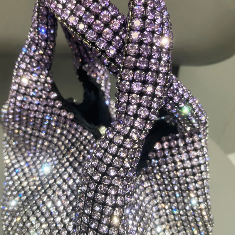 Purse Rhinestones Evening Clutch Bag Purses and Handbag Luxury Designer Hobo Shoulder Bag Shiny Crystal Clutch Purse Bucket Bag - Totes and Tangles