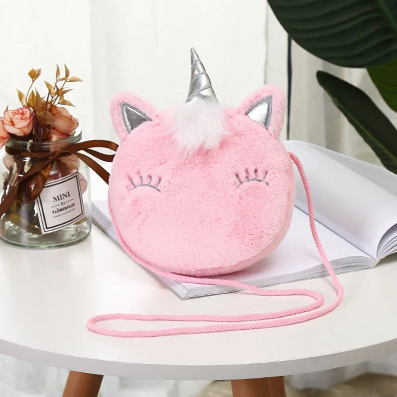 New Fashion Children Girls Shoulder Bag Cute Unicorn Animals Messenger Bag Kids Keys Coin Purse Cute Princess Mini Handbag - Totes and Tangles