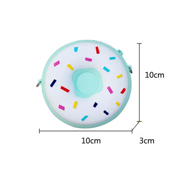 Cute Donut Silicone Coin Purse Pocket Mini Shoulder Bag Girls Daily Storage Bag - Totes and Tangles