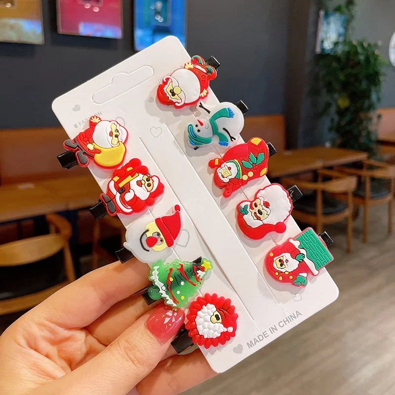 10PC Children's Christmas Hair Pins