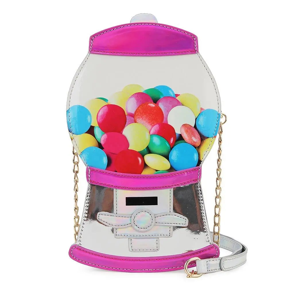 Novelty Crossbody Kawaii Gumball Machine Shaped Purses and Handbags for Women - Totes and Tangles