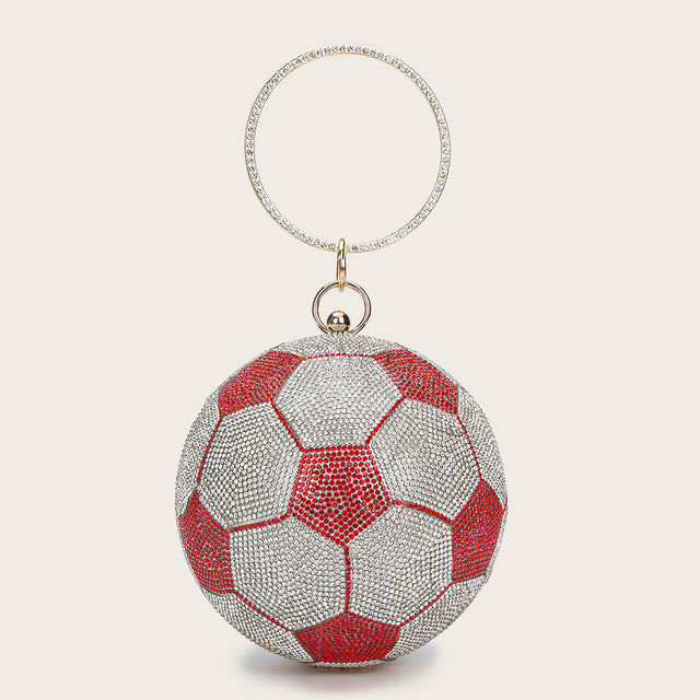 New Rhinestone Crystal Basket Ball Purses Stone Big Capacity Shiny Glitter Bling Diamond Purse Basketball Bag for Ladies Women