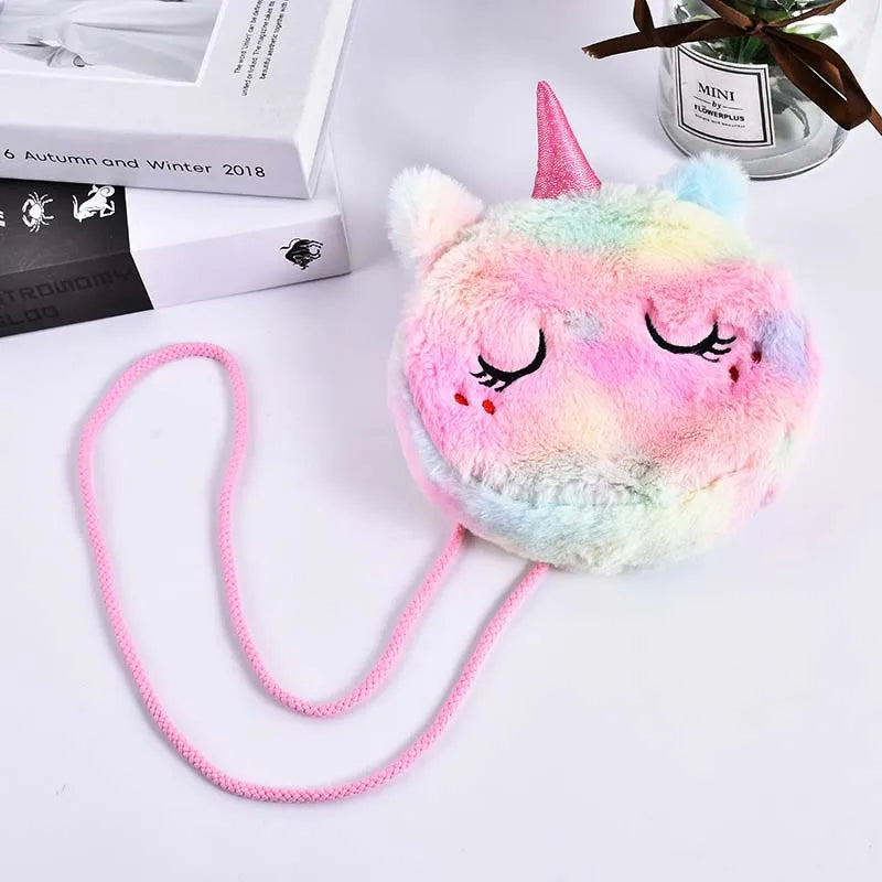 New Fashion Children Girls Shoulder Bag Cute Unicorn Animals Messenger Bag Kids Keys Coin Purse Cute Princess Mini Handbag - Totes and Tangles
