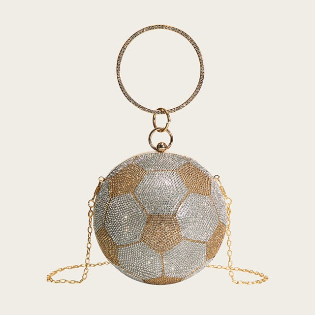 New Rhinestone Crystal Basket Ball Purses Stone Big Capacity Shiny Glitter Bling Diamond Purse Basketball Bag for Ladies Women