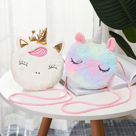 New Fashion Children Girls Shoulder Bag Cute Unicorn Animals Messenger Bag Kids Keys Coin Purse Cute Princess Mini Handbag - Totes and Tangles