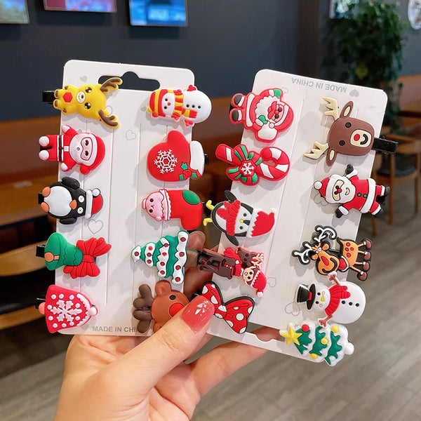 10PC Children's Christmas Hair Pins