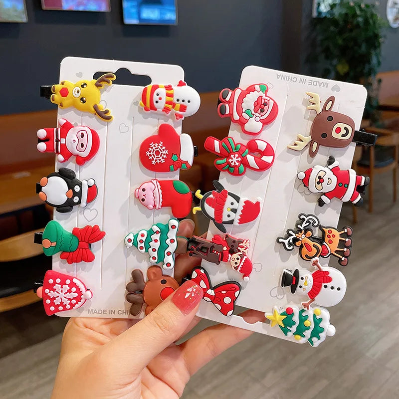 10PC Children's Christmas Hair Pins