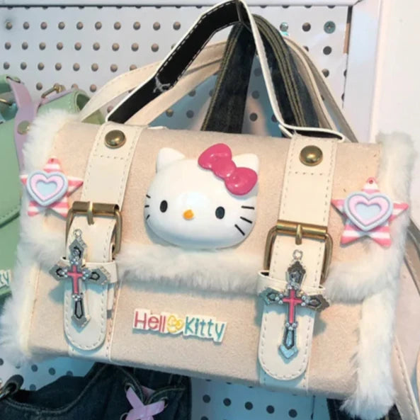 Bags for Women Sanrio Cute Hello Kitty Bag Pink Girl Plush Women'S Handbag Messenger Bag Purses and Handbags - Totes and Tangles