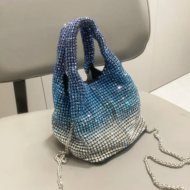 Purse Rhinestones Evening Clutch Bag Purses and Handbag Luxury Designer Hobo Shoulder Bag Shiny Crystal Clutch Purse Bucket Bag - Totes and Tangles