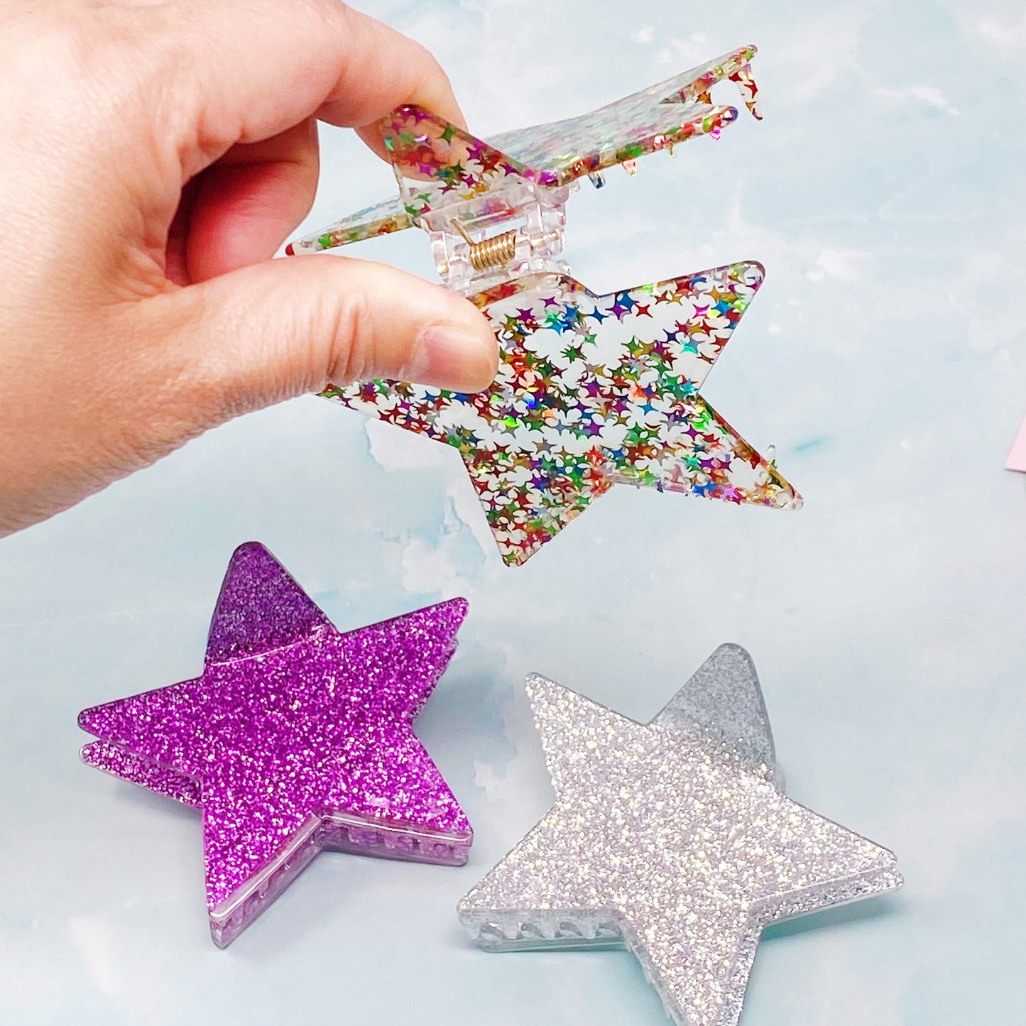 Dipped in Glitter Star Hair Claw