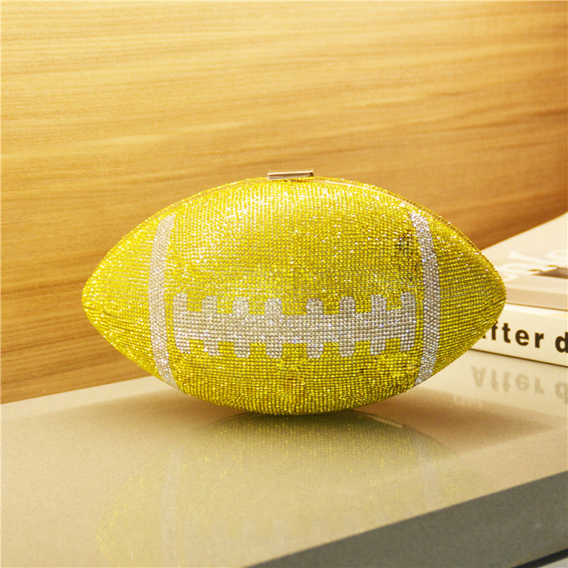 Janhe Cartera Bolsa Sac Pochette Glitter Female Bling Party Basketball Purse Bags Shoulder HandBag Rhinestone Football Purse - Totes and Tangles