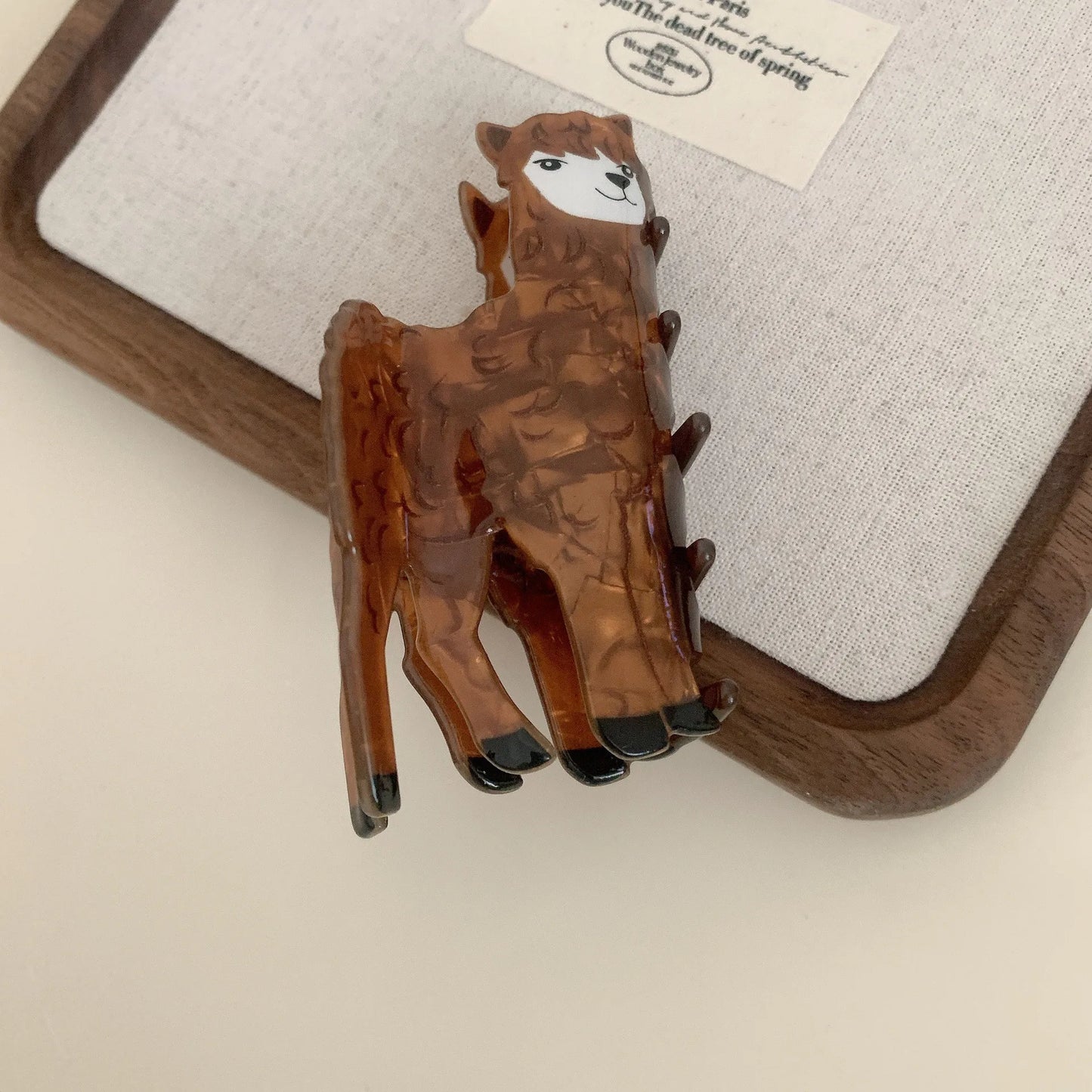 New Forest Animal Hair Claw Clip Cute Cartoon Horse Alpaca Acrylic Grab Hair Clip Shark Clip for Woman Hairpin Hair Accessories
