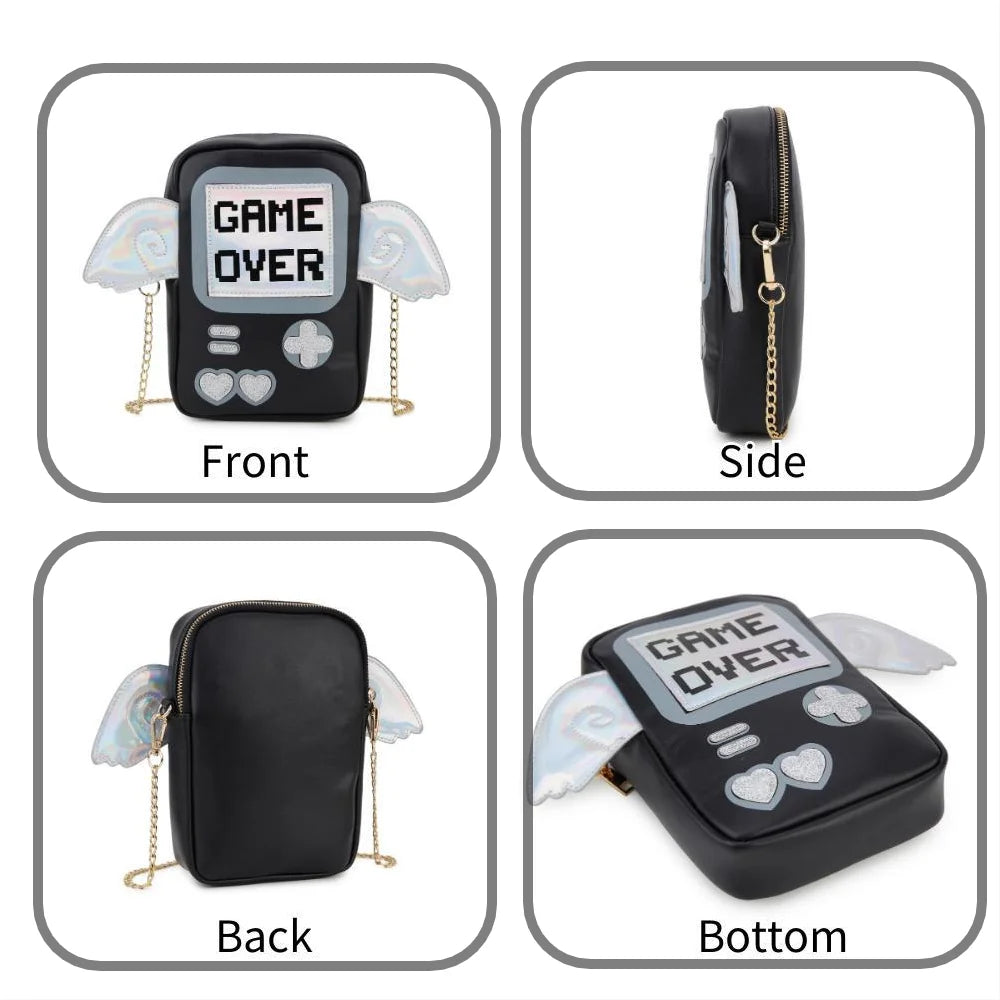 Fun Fashion Game Shape Crossbody Bag Purses and Handbags for Women Shoulder Chain Purse Girl's Clutch Bag Pu Leather Pouch - Totes and Tangles
