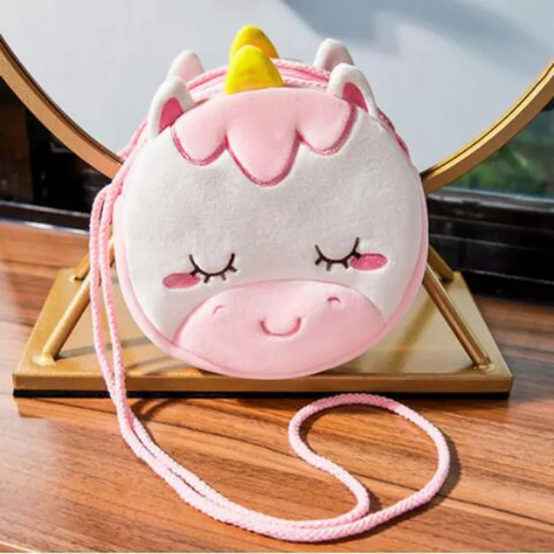 New Fashion Children Girls Shoulder Bag Cute Unicorn Animals Messenger Bag Kids Keys Coin Purse Cute Princess Mini Handbag - Totes and Tangles