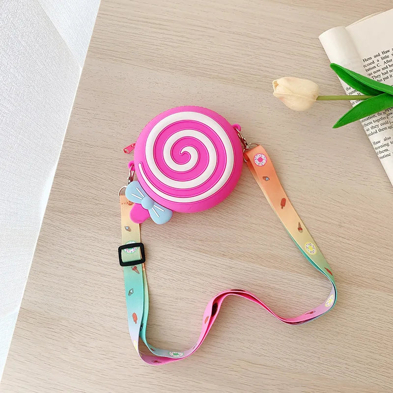 Cute Donut Silicone Coin Purse Pocket Mini Shoulder Bag Girls Daily Storage Bag - Totes and Tangles