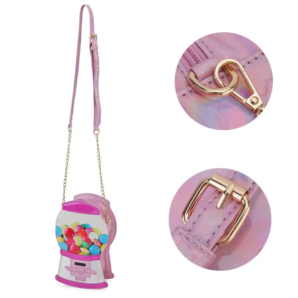 Novelty Crossbody Kawaii Gumball Machine Shaped Purses and Handbags for Women - Totes and Tangles