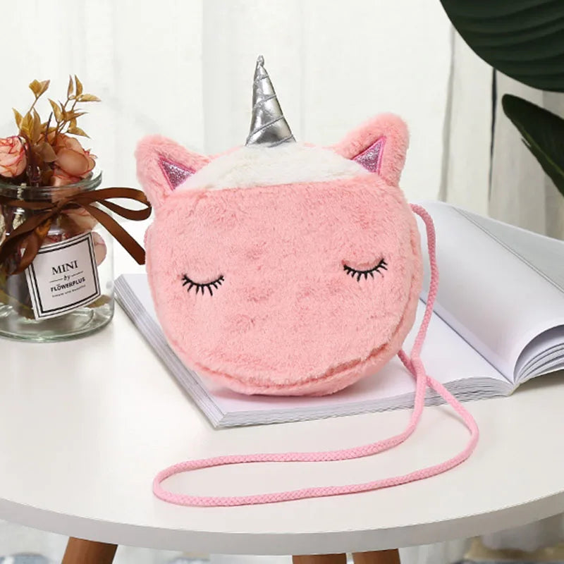 New Fashion Children Girls Shoulder Bag Cute Unicorn Animals Messenger Bag Kids Keys Coin Purse Cute Princess Mini Handbag - Totes and Tangles