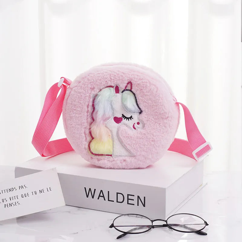 New Fashion Children Girls Shoulder Bag Cute Unicorn Animals Messenger Bag Kids Keys Coin Purse Cute Princess Mini Handbag - Totes and Tangles