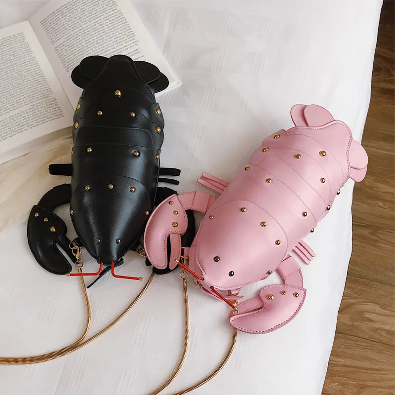 Cute Fashion Lobster Style Crossbody Mini Bag  Pu Leather Girl's Chain Purses and Handbags Women Shoulder Bag Clutch Bag - Totes and Tangles