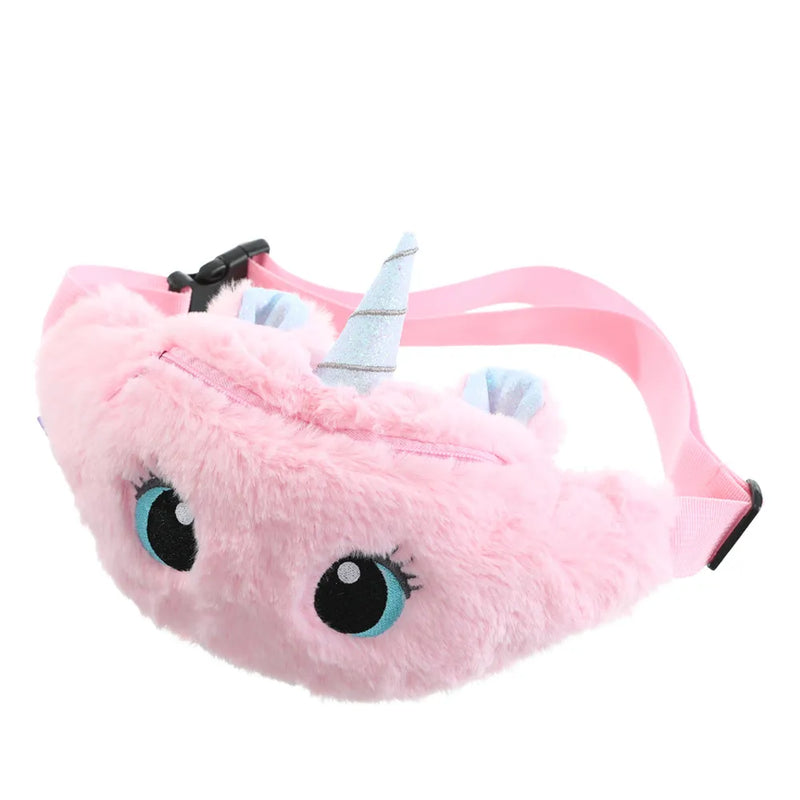 Children's Fanny Pack Cute Unicorn  Plush Toys Belt Gradient Color Chest Bag Cartoon Coin Purse Travel Chest Bag Girls Waist Bag - Totes and Tangles