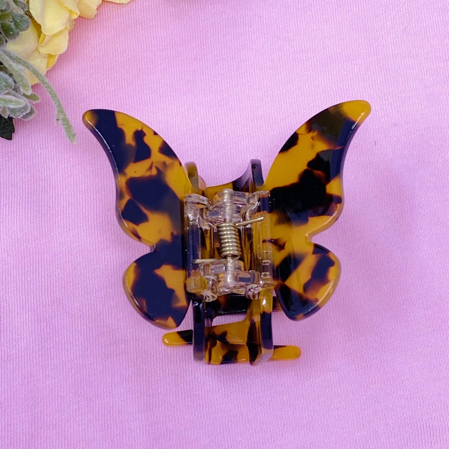 Tortoise and Holo Butterfly Hair Claw