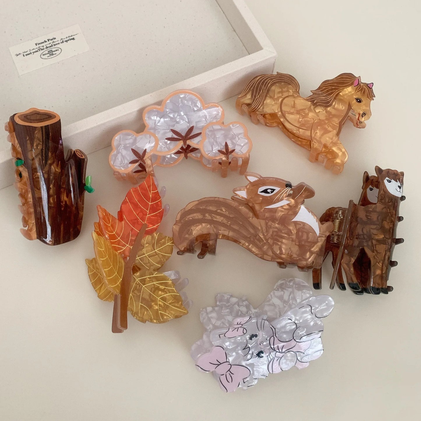 New Forest Animal Hair Claw Clip Cute Cartoon Horse Alpaca Acrylic Grab Hair Clip Shark Clip for Woman Hairpin Hair Accessories
