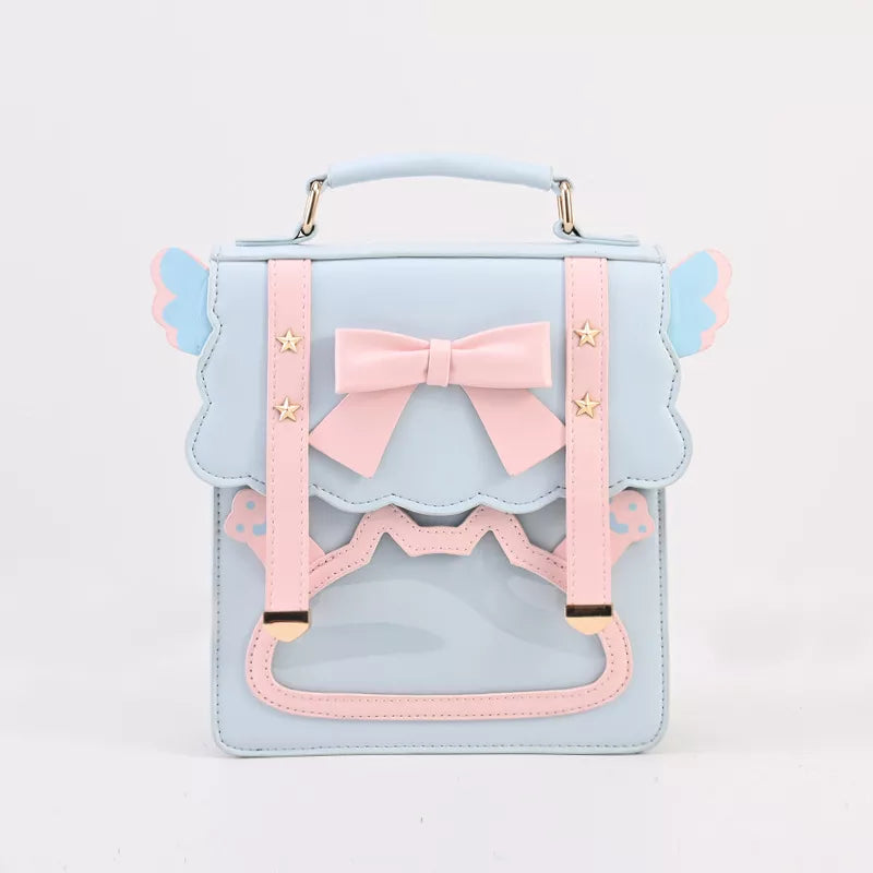 Cute Bow Backpack for Young Girls Kawaii Transparent Jk Uniform School Bag Lolita Cosplay SHoulder Bag WomenPurses and Handbgs - Totes and Tangles