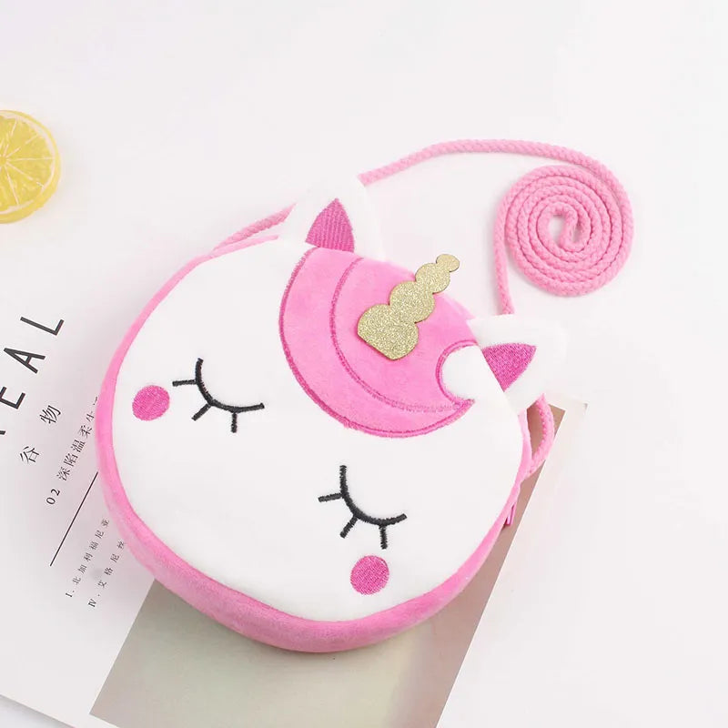 New Fashion Children Girls Shoulder Bag Cute Unicorn Animals Messenger Bag Kids Keys Coin Purse Cute Princess Mini Handbag - Totes and Tangles