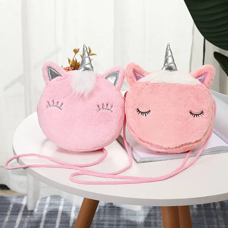 New Fashion Children Girls Shoulder Bag Cute Unicorn Animals Messenger Bag Kids Keys Coin Purse Cute Princess Mini Handbag - Totes and Tangles