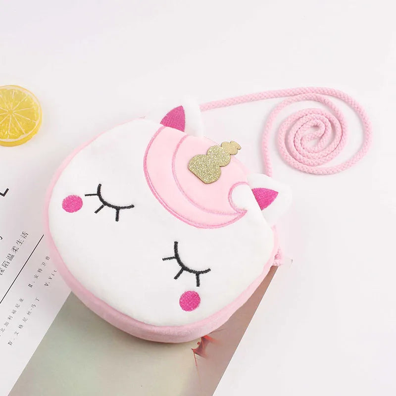 New Fashion Children Girls Shoulder Bag Cute Unicorn Animals Messenger Bag Kids Keys Coin Purse Cute Princess Mini Handbag - Totes and Tangles