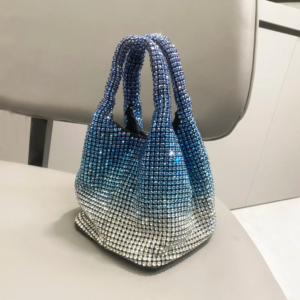 Purse Rhinestones Evening Clutch Bag Purses and Handbag Luxury Designer Hobo Shoulder Bag Shiny Crystal Clutch Purse Bucket Bag - Totes and Tangles