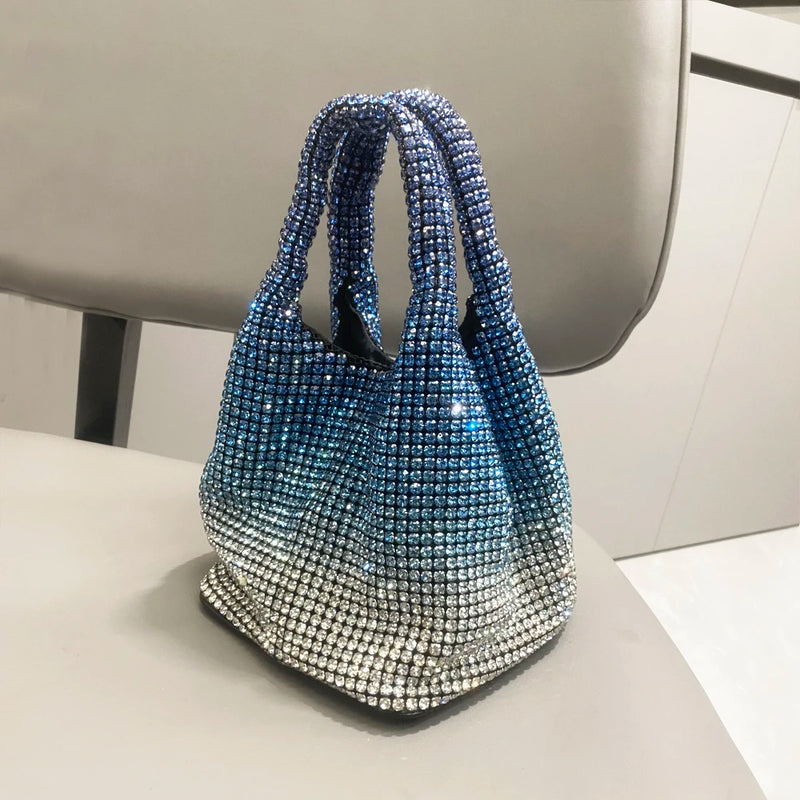 Purse Rhinestones Evening Clutch Bag Purses and Handbag Luxury Designer Hobo Shoulder Bag Shiny Crystal Clutch Purse Bucket Bag - Totes and Tangles