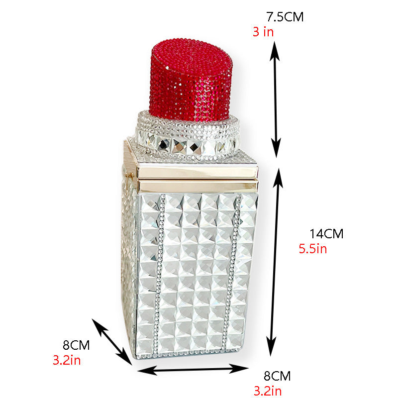 Hot New Crystal Bling Lip Purse Acrylic Box Evening Clutch Rhinestone Beaded Clutch Purse Evening Bags - Totes and Tangles