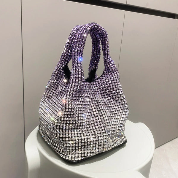 Purse Rhinestones Evening Clutch Bag Purses and Handbag Luxury Designer Hobo Shoulder Bag Shiny Crystal Clutch Purse Bucket Bag - Totes and Tangles