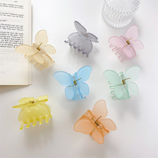 Frosted Butterfly Hair Claw Clip