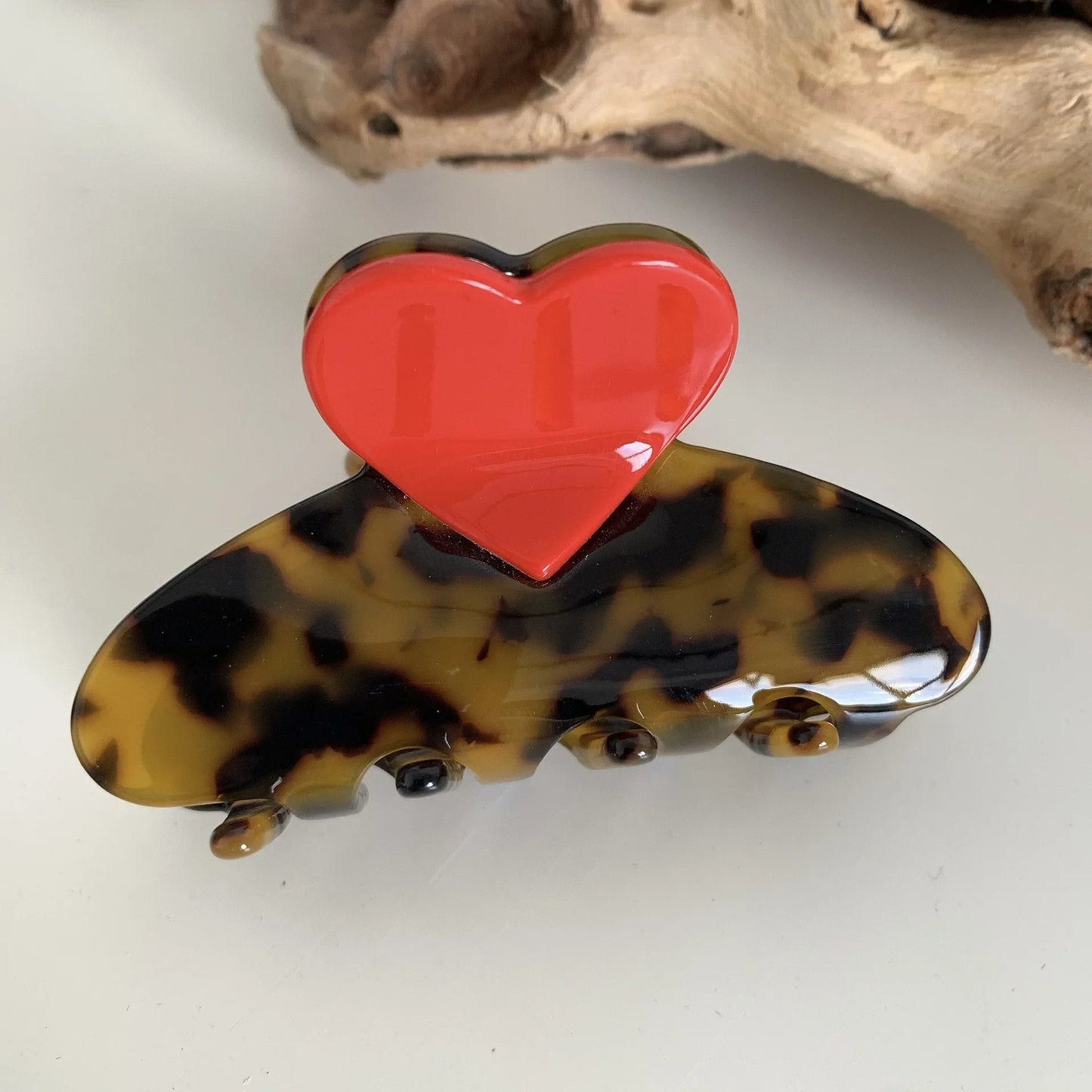 Tortoise Shell Heart Hair Claw - Claw