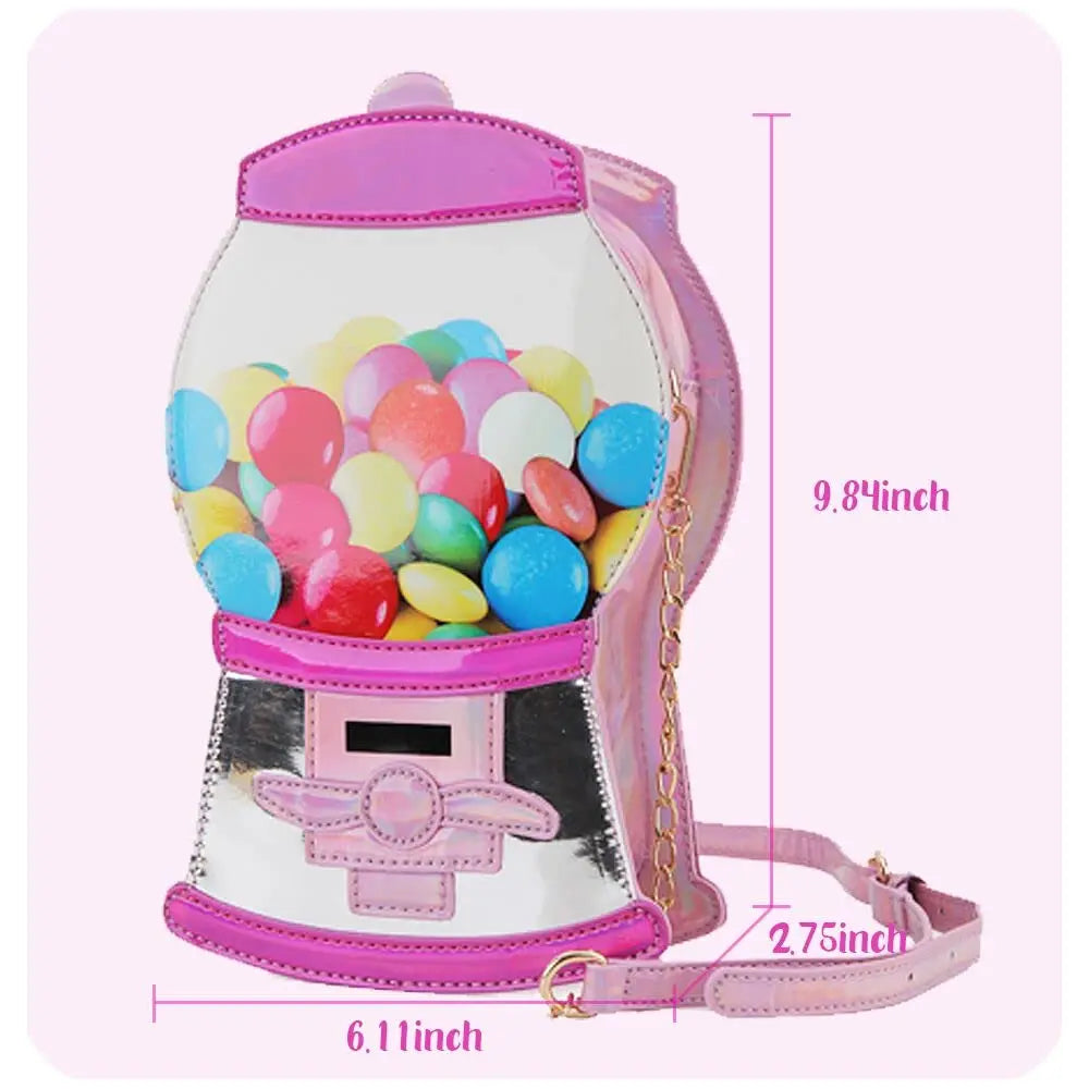 Novelty Crossbody Kawaii Gumball Machine Shaped Purses and Handbags for Women - Totes and Tangles